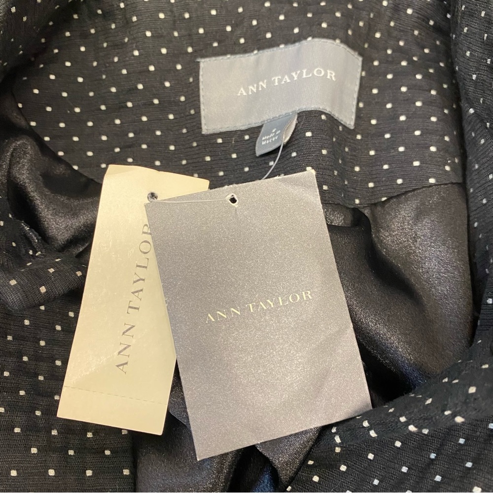 Ann Taylor Black & White Spotted Coat - Picture 3 of 8